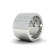 6CT Round Cut Moissanite Men's Wedding Band Ring 14K White Gold Plated